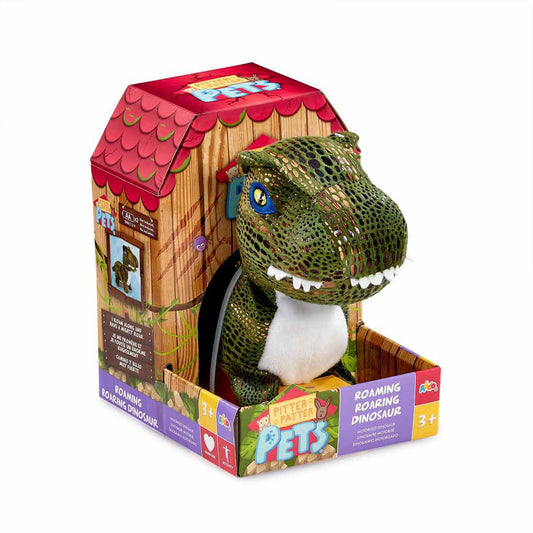 Pitter Patter Pets Roaming Roaring Dinosaur - Green T-Rex Electronic Pet - Medaid International
