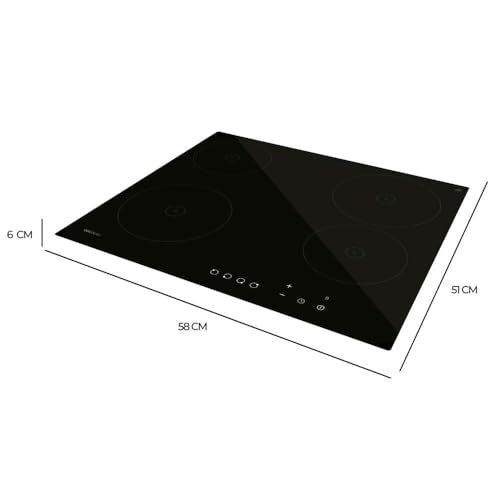 Cecotec - Retro Icebox 46L with 6000W Induction Hob, 9 Power Levels, Touch Control