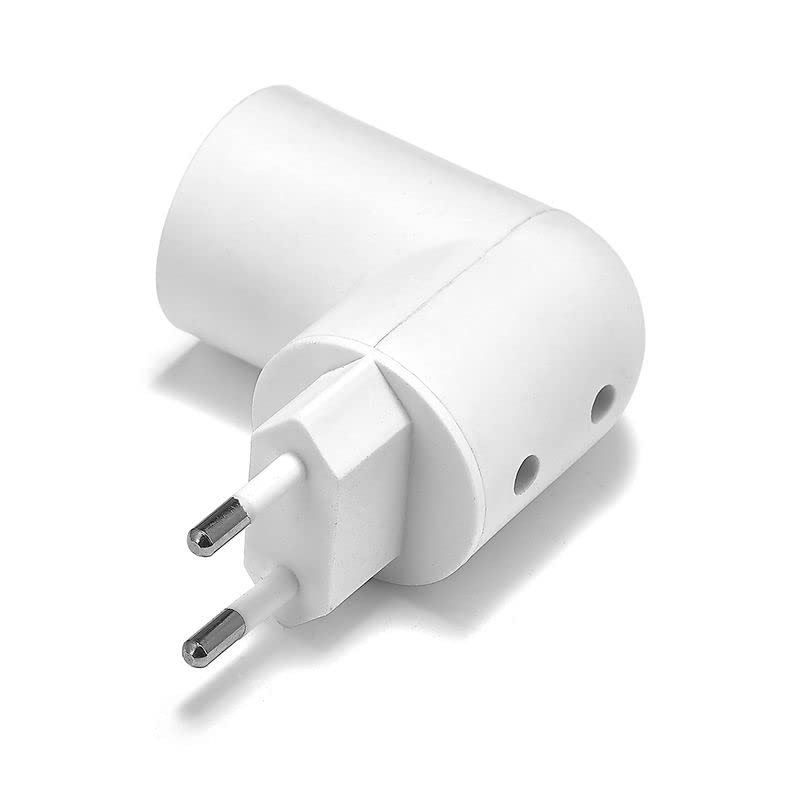 Kanlim - E27 to EU Adapter with ON/OFF Switch, Compatible with LED Bulbs