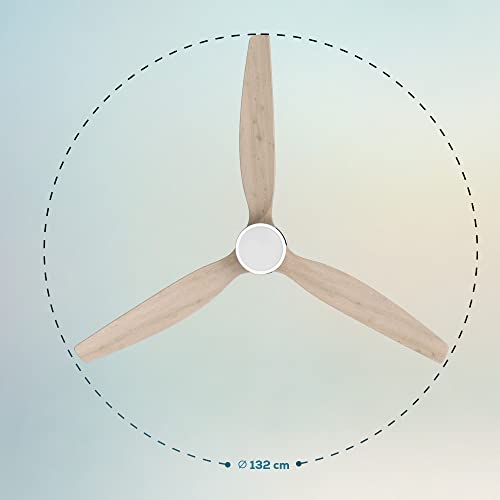 Cecotec - EnergySilence Aero 5300 Ceiling Fan with Light, 52" Diameter, Remote Control, DC Motor