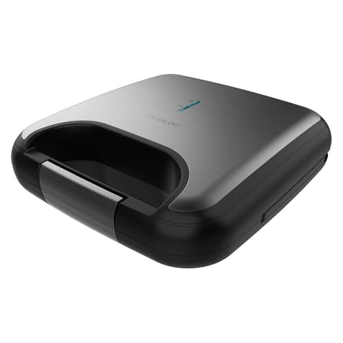 Cecotec - 800W 3-in-1 Sandwich Maker with Stainless Steel Finish & Non-Stick Plates