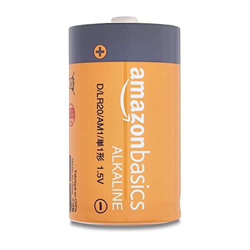 Amazon Basics - D Cell Alkaline Batteries, 5-Year Shelf Life, 96 Count