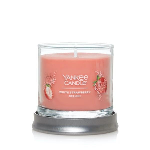 Yankee Candle Small Tumbler Scented Single Wick Jar Candle, White Strawberry Bellini, Over 20 Hours of Burn Time, 4.3 Ounce (Pack of 2) - Medaid International