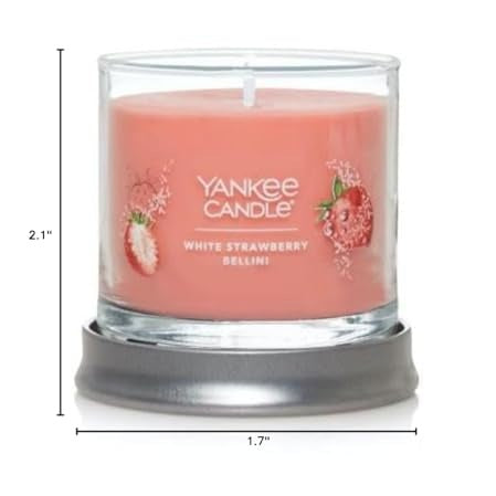 Yankee Candle Small Tumbler Scented Single Wick Jar Candle, White Strawberry Bellini, Over 20 Hours of Burn Time, 4.3 Ounce (Pack of 2) - Medaid International