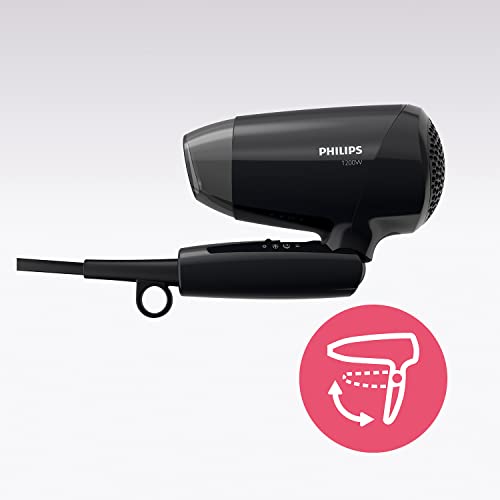 Philips - Essential Care Hair Dryer with ThermoProtect, 1200W Power, Black
