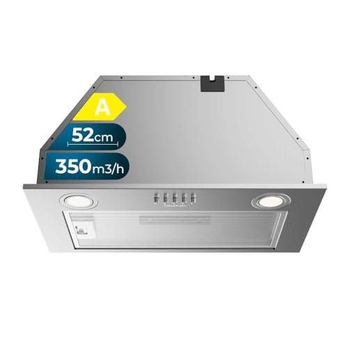 Cecotec - 52 cm Integrated Cooker Hood with 350 m3/h Suction Power, 3 Levels