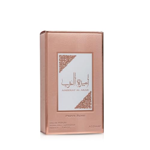 Lattafa Asdaaf Ameerat Al Arab Prive Rose Eau de Parfum Spray for Women, 3.4 Ounce - Medaid International