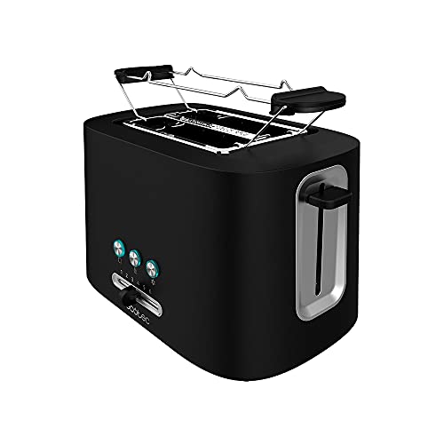 Cecotec - Toast & Taste 9000 Double Vertical Toaster, 980W, 2 Extra Wide Slots, 3 Functions