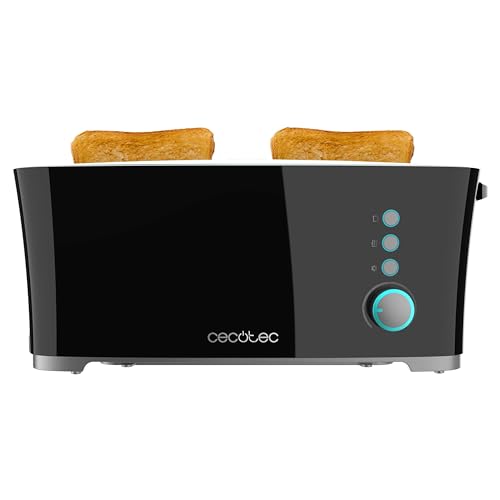 Cecotec - 1350W Toaster with Extra Long Slots, Auto Shut-Off & Stainless Steel Design