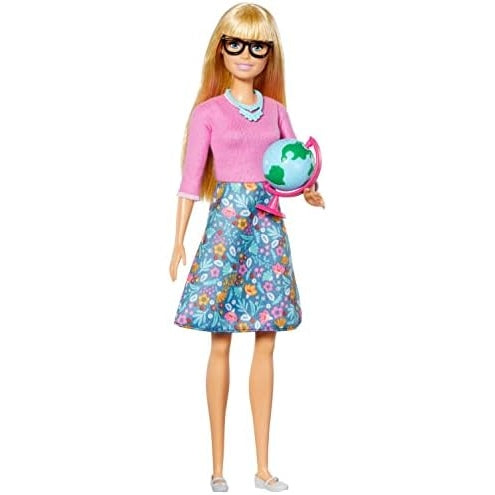 Barbie Teacher Doll, Blonde, With 10 Teaching Accessories, Including Spinning Globe And A Laptop That Opens And Closes, Gift For 3 To 7 Year Olds - Medaid - Lebanon