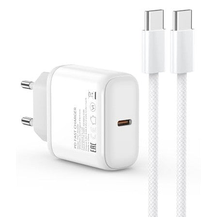 Tortoise Look - 20W Fast iPhone Charger with 2M USB C Nylon Cable, PD 3.0