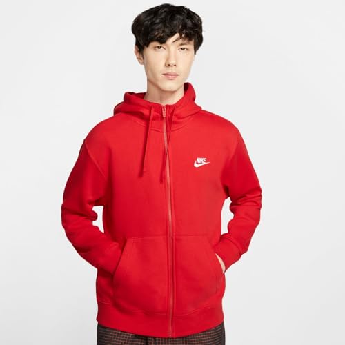 Nike Men's Sportswear Club Fleece Full Zip-Up Hoodie Men, University Red, M - Medaid International