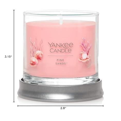 Yankee Candle Small Tumbler Scented Candle with up to 40 Hour Burn Time, Premium Plant Wax Blend for Consistent Burn, 4.3 oz Tumbler Candle with Room Filling Fragrance, Pink Sands - Medaid International
