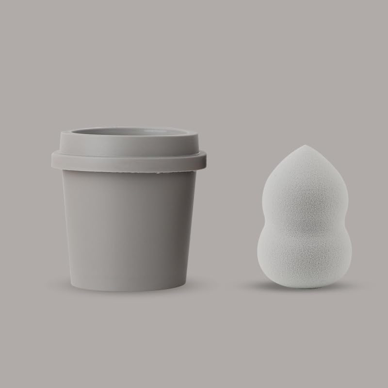 Travel Beauty Blender Sponge with Case - Soft, Compact, and Perfect for Flawless On-the-Go Makeup (GRAY) - Medaid International