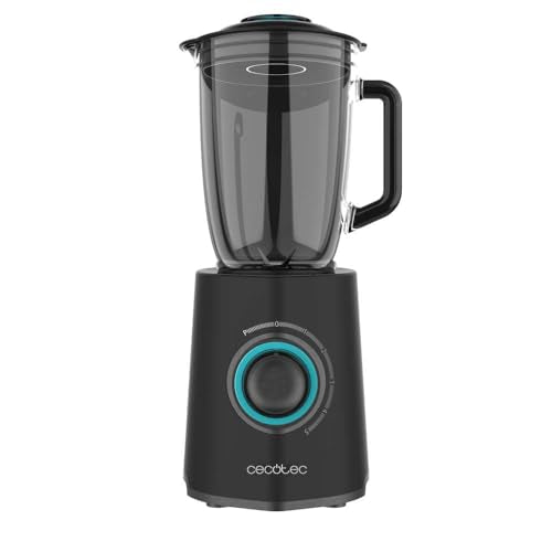 Cecotec - 2300W Glass Whisk with 1.5L Capacity, 5 Speeds & Black Titanium Blades