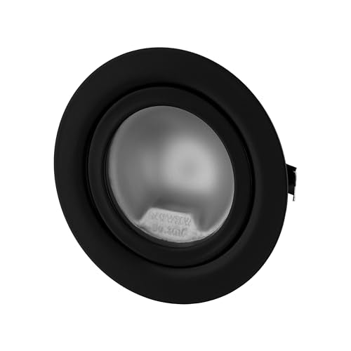 Adakat - Full Metal Recessed Spot G4 12V with Matte Glass Cover, Black Frame