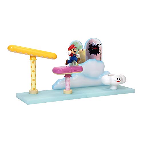 Super Mario - Cloud World Diorama Set with 2.5" Running Mario Figure