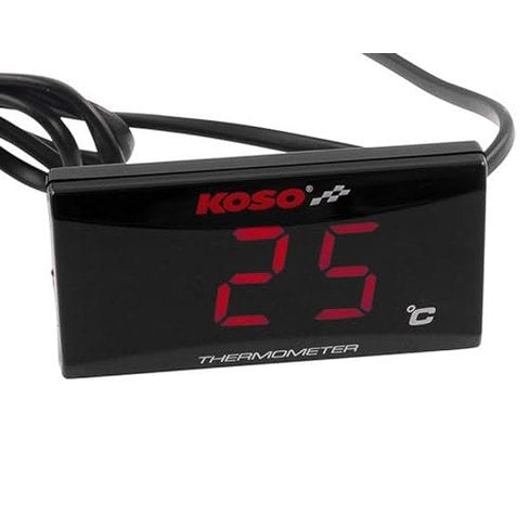 KOSO Digital Thermometer - Super Slim, Dual Display for Oil and Water Temperature, Red LED