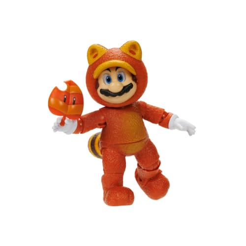 The Super Mario Bros. Movie - Tanooki Mario 5" Figure with Leaf Accessory