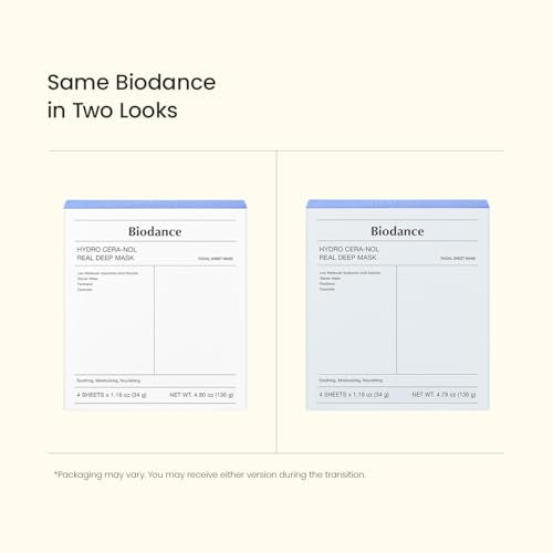 BIODANCE Hydro Cera-nol Real Deep Mask, Overnight Hydrogel Mask, Hydrating Facial Mask For Sensitive Skin, Redness Reducing & Quick Soothing Effect, Korean Skincare, Stocking Stuffers |1.19oz(34g)x4ea - Medaid International