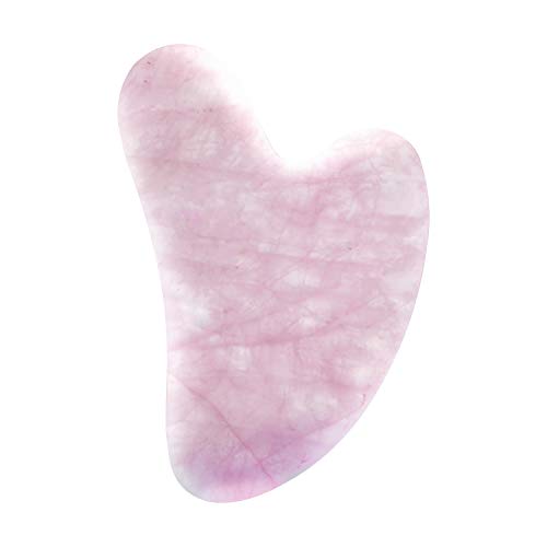 Guasha Scraping Massage Tool – Rose Quartz Gua Sha Board - Traditional Scraper Tool for Anti-Aging - 100% Natural Pink Quartz Stone Guasha - Gasha Massage Stones by Sandine - Medaid International