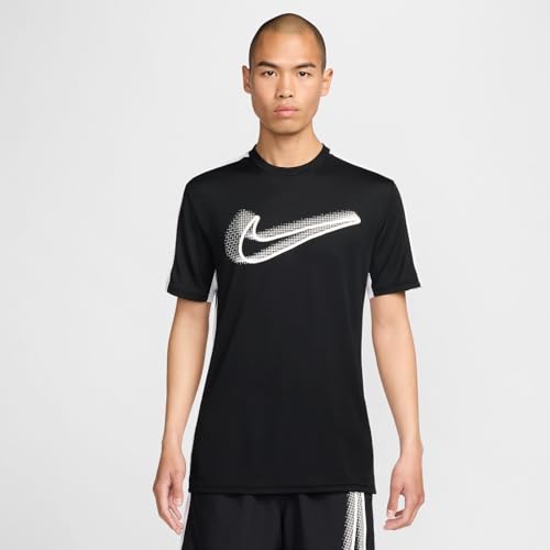 Nike Academy Men's Dri-FIT Short-Sleeve Soccer Top (Black/White/White, FZ0408-010) Size Small - Medaid International