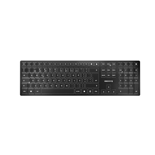Cherry - Slim Wireless Keyboard with Bluetooth, 2.4GHz, Rechargeable, Portuguese Layout