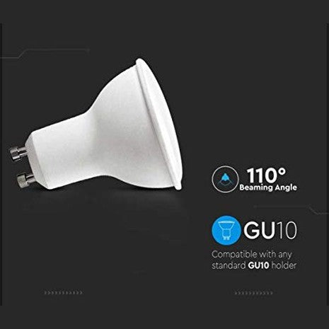Ledlux - 6 Pack GU10 5W LED Bulbs, 400 Lumen, 110° Beam, Energy Class A++