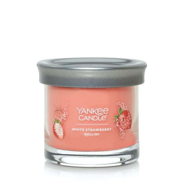 Yankee Candle Small Tumbler Scented Single Wick Jar Candle, White Strawberry Bellini, Over 20 Hours of Burn Time, 4.3 Ounce (Pack of 2) - Medaid International
