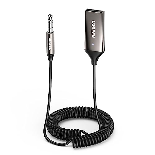 Ugreen - Bluetooth 5.3 Aux Adapter with Built-in Microphone for Hands-Free Calls