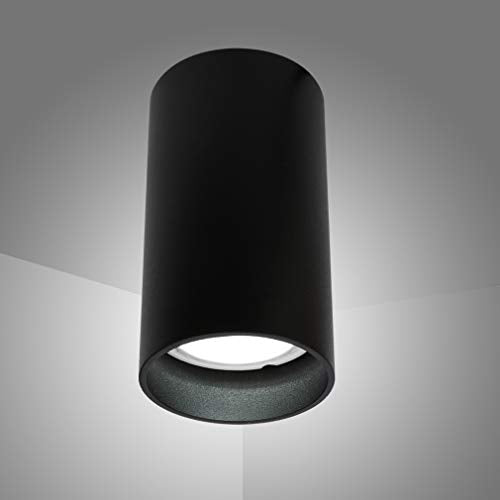 Klighten - 4 pcs Surface Mounted Matt Black Ceiling Spotlight, Modern Aluminum Spot for Living Room, Kitchen, Hallway