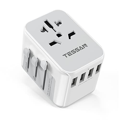 TESSAN - Worldwide Plug Adapter with 4 USB Ports and 1 AC Socket