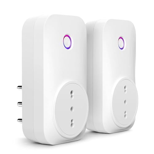 Meross - Italian Smart WiFi Socket 16A, Power Monitoring, Alexa & Google Assistant Compatible, 2 Pack