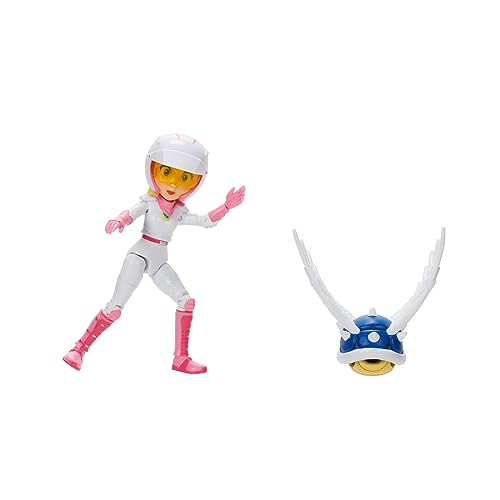 Unknown - Super Mario Bros Movie Peach Action Figure, 5", Motorcycle Gear with Blue Shell