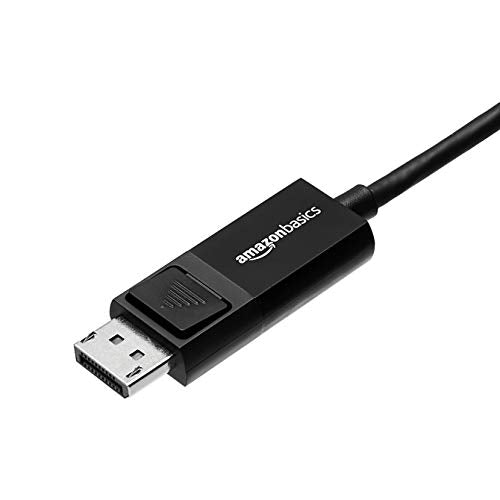 Amazon Basics - Bi-Directional USB-C to DisplayPort Cable, 3 ft, Black, 4K Support