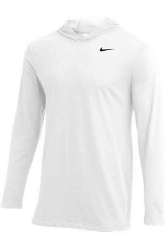 Nike Mens Dry Long Sleeve Hoodie Tee (White, Small) - Medaid International