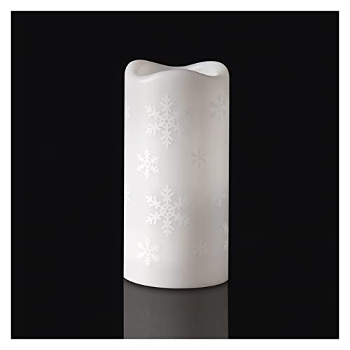 Emos - Robust LED Candle with Projector, Winter Snowflakes, USB/Battery Operated