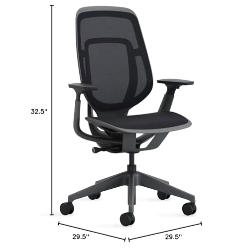 Steelcase Karman Mesh Ergonomic Desk Chair - Adjustable Desk Chair - 4 Points of Adjustability - Lumbar Support - Black Frame & Black Mesh - Medaid International
