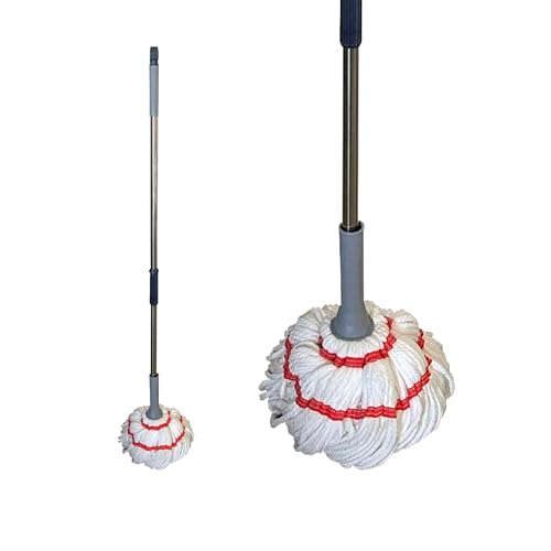 Delcasa Microfiber Twist Mop DC3468 with Stainless Steel Handle, for Wet Cleaning, Washable Head and a Long Hand Easy Twisting, Suitable for Floor, Tile, Marble, Granite, - Medaid International