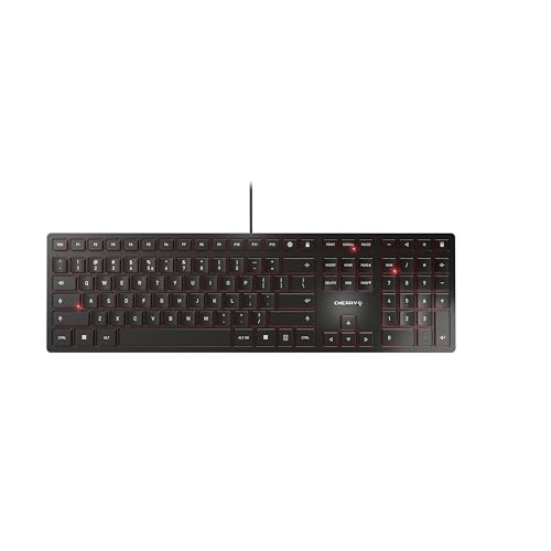 Cherry - Ultra-Slim Wired USB Keyboard with QWERTY Layout for Home/Office