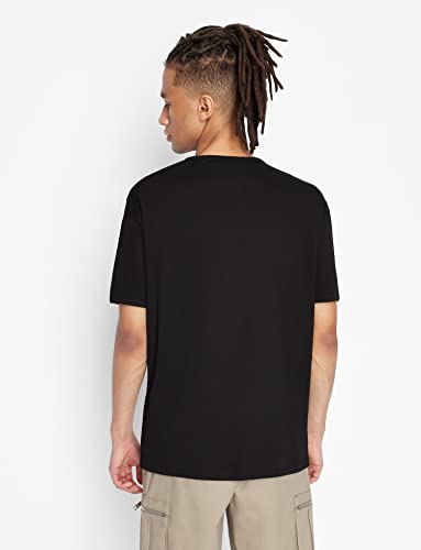 Armani Exchange Men's Crew Neck Logo Tee T Shirt, Black, Large - Medaid International