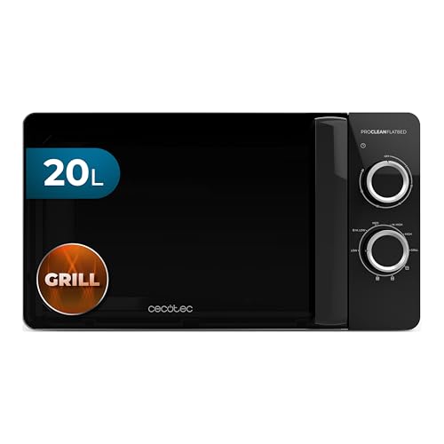 Cecotec - Proclean 3130 Flatbed Microwave with Grill, 20L, 700W, 6 Levels