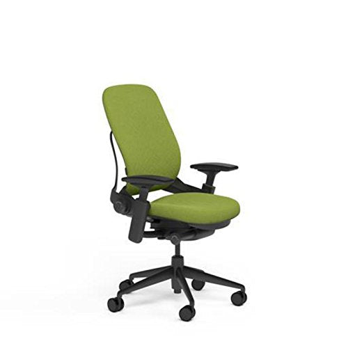 Steelcase Leap Plus Desk Chair in Buzz2 Meadow Green Fabric - 500 lb Weight Capacity - 4-Way Highly Adjustable Arms - Black Frame and Base - Standard Carpet Casters - Medaid International