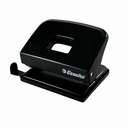 Esselte - Heavy Duty Metal Hole Punch for A4/A5/A6, Punches 20 Sheets, Black