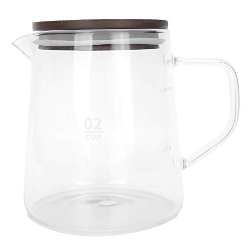 Lybunair - Heat Resistant Glass Coffee Pot with Lid, Insulated Handle, 500ml
