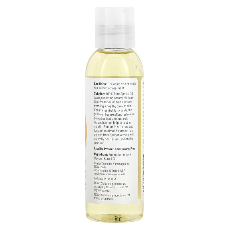 NOW Foods, Solutions, Apricot Oil, 4 fl oz (118 ml) - Medaid International
