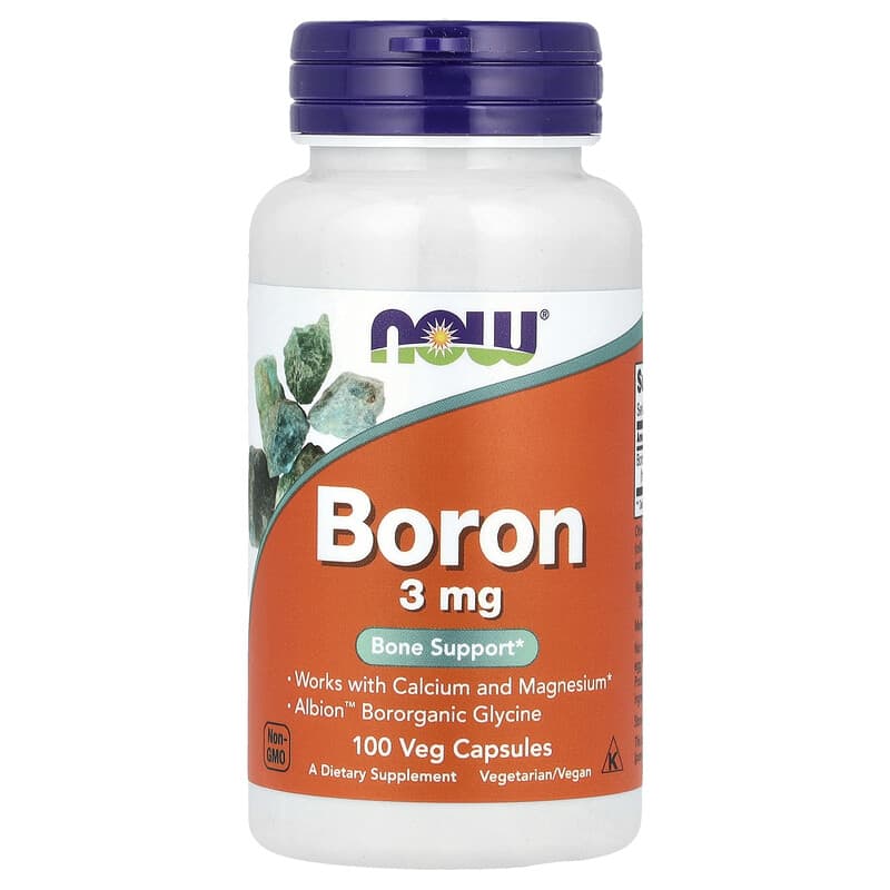 NOW Foods, Boron, 3 mg, 100 Veg Capsules - Medaid International