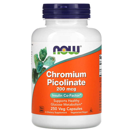 NOW Foods, Chromium Picolinate, 200 mcg, 250 Veg Capsules - Medaid International