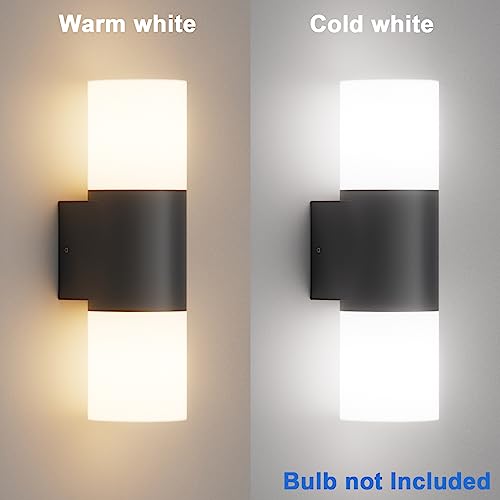 Klighten - IP54 Outdoor Wall Light, Up/Down Black Lantern for Garden & Patio