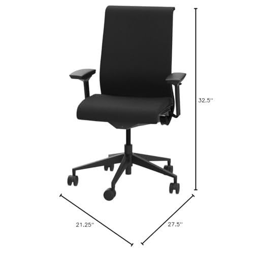 Steelcase Think Chair - Sophisticated, Multi-User Chair - Five Points of Adjustability - Ergonomic Office Chair - Spine Comfort - Lumbar Support - Adjustable Arms - Black - Medaid International